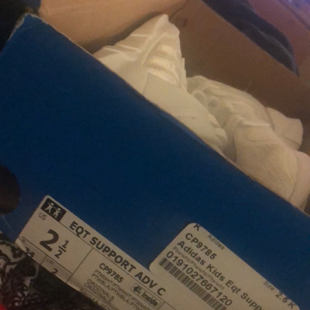 Adidas all white eqt in youth size 2.5! NEWNEW - Picture 2 of 4